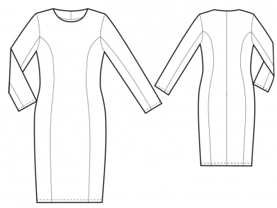 Модель № 5. Платье-футяр из костюмной ткани.