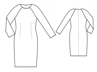 Модель № 9. Трикотажное платье с рукавами реглан.