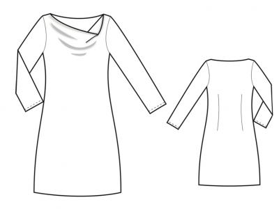 Модель № 12. Трикотажное платье с воротником «качели».