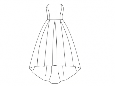 Модель № 17. Платье бюстье с асимметричной юбкой.