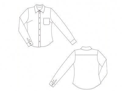 Модель № 24. Блузка с накладным карманом на левой полочке.