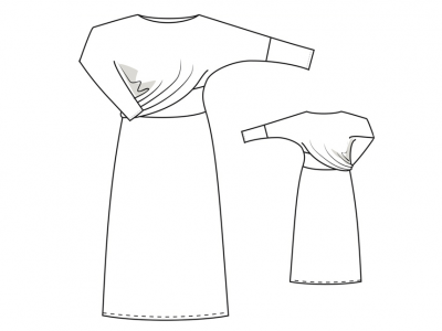 Модель № 29. Трикотажное длинное платье с драпировкой.